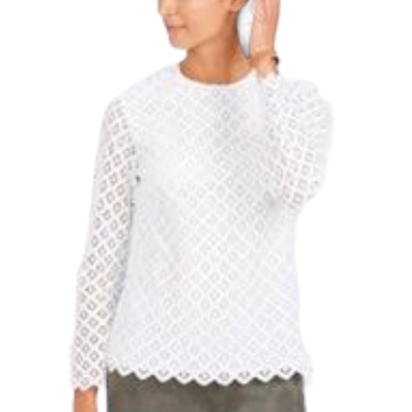 J. McLaughlin Tops - J. McLaughlin Lissa Lace Blouse White Size Small